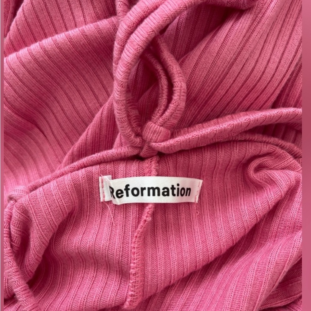 Reformation Brant Dress in Candy Pink - Picture 6 of 8